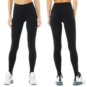 Alo Yoga Black Crackle High Rise Air Brush Leggings Size Small